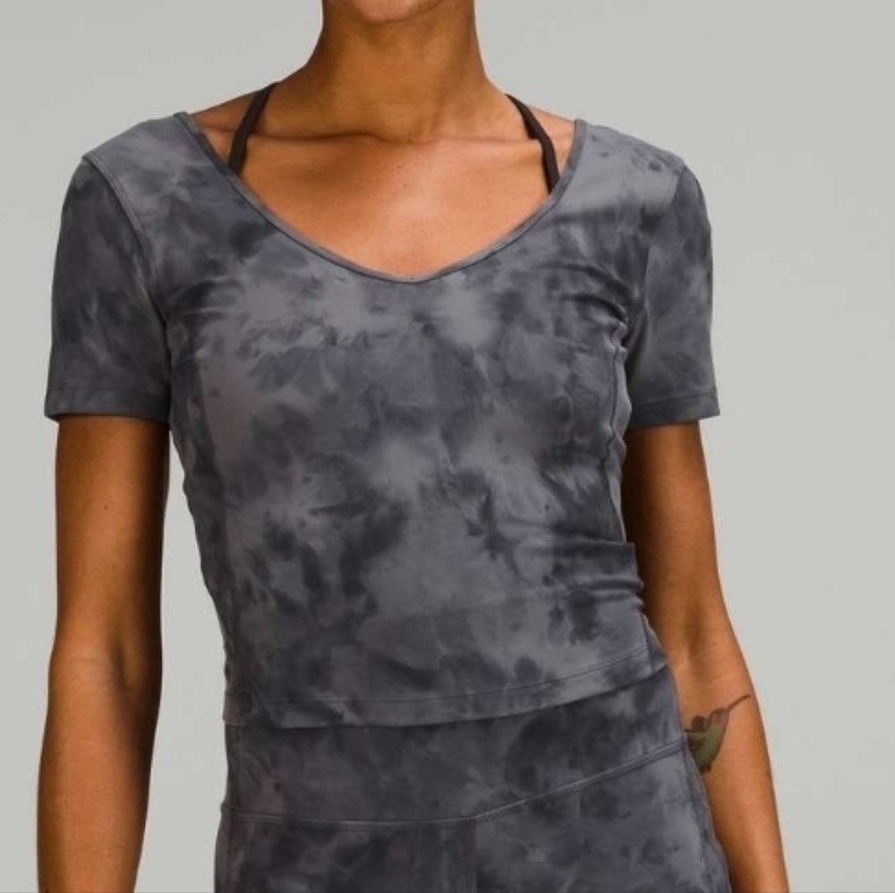 NWT Lululemon Align T-Shirt Diamond Dye Pitch Grey Graphite Grey Size 8